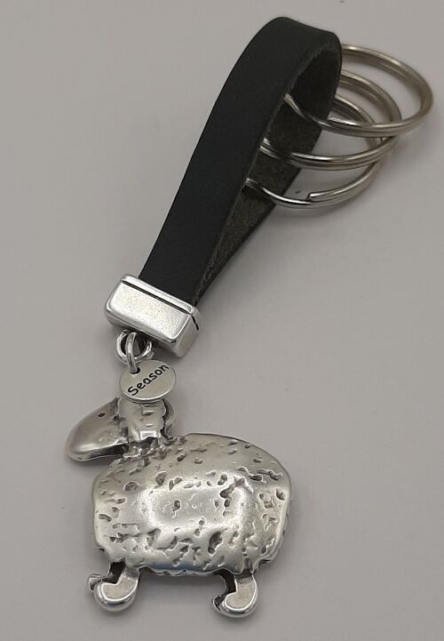 Sheep keychain dark grey