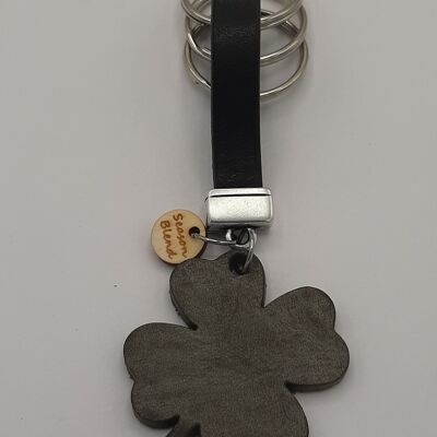 Clover keychain antiek grijs XL