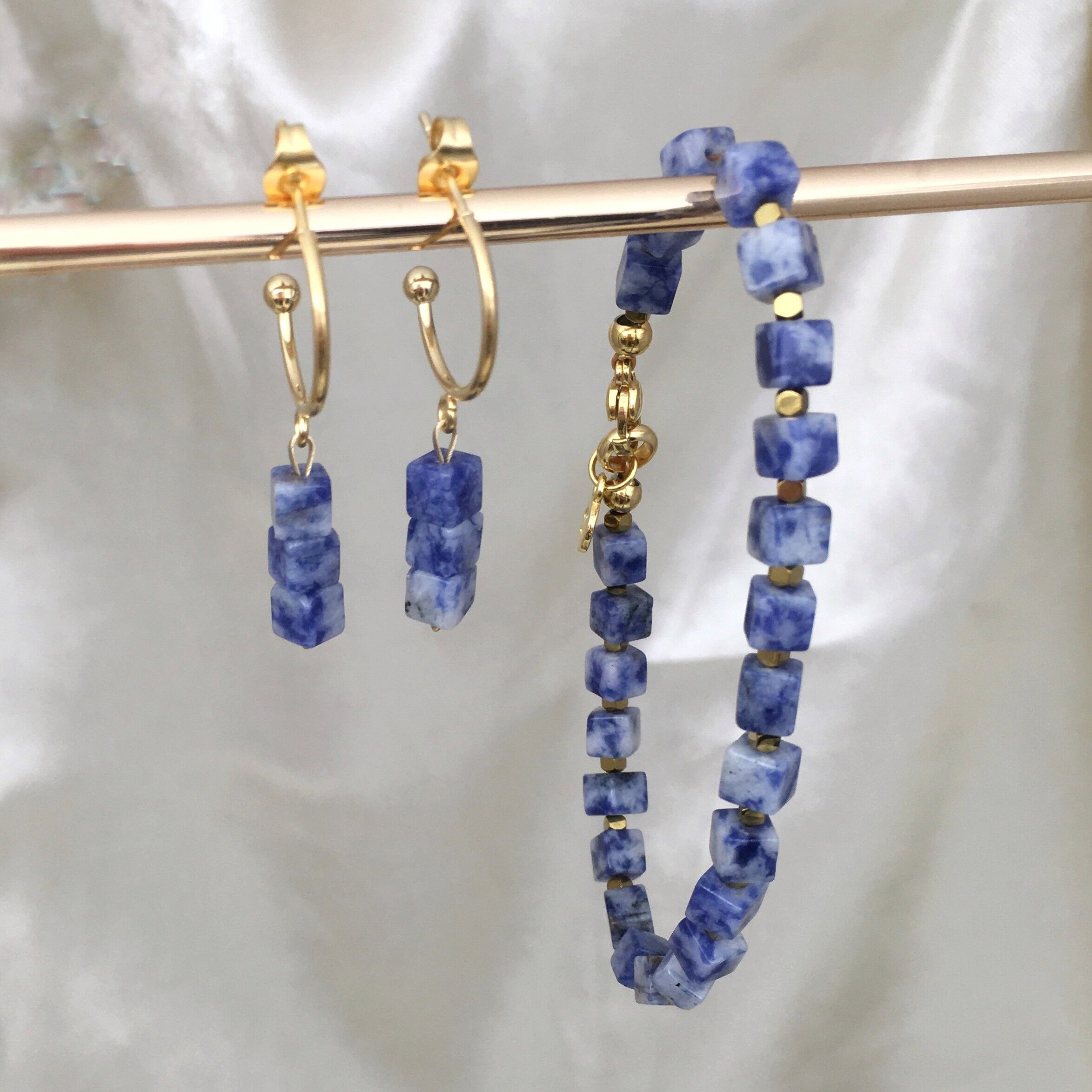 Set Baixa Armband & Ohrring blau