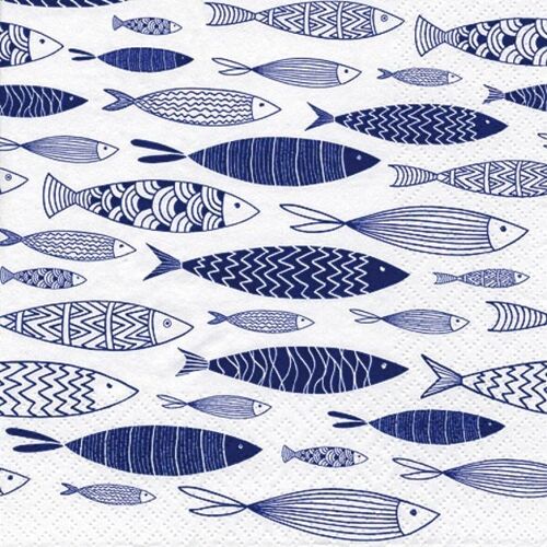 (S) Ti Flair Lunch Napkins Shoal of Blue Fish