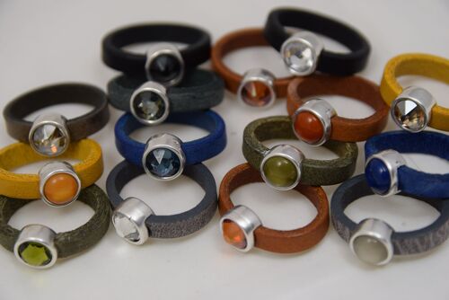 Leather rings 5mm antique silver, 10pcs