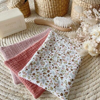 Maxi washable organic sponge washcloths Little flowers