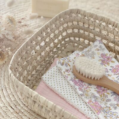 Maxi lingettes débarbouillettes lavables éponge BIO motif Romance