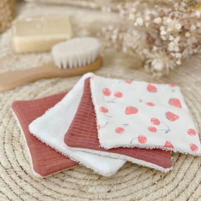 Washable make-up remover pads CHERRY BERRY collection