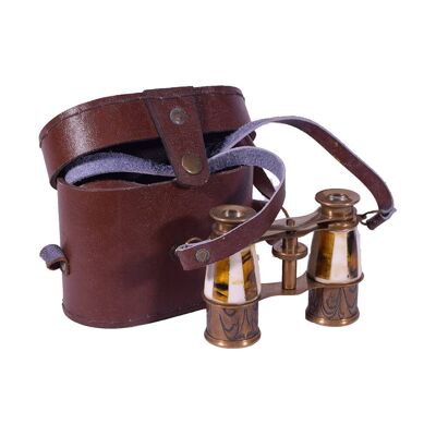 Antique Style Nautical Binoculars with Leather Case 10.5cm