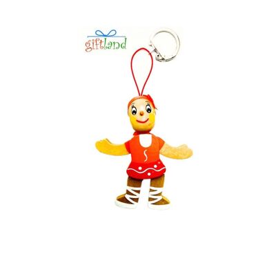 Ballerina Wooden Keychain