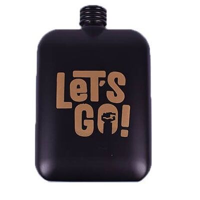 Black Hip Flask Let's Go