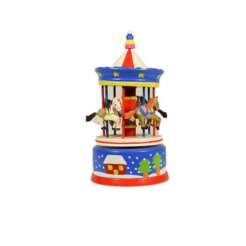 Blue Musical Carousel 20cm