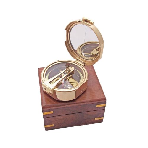 Brass Brunton Compass with Box