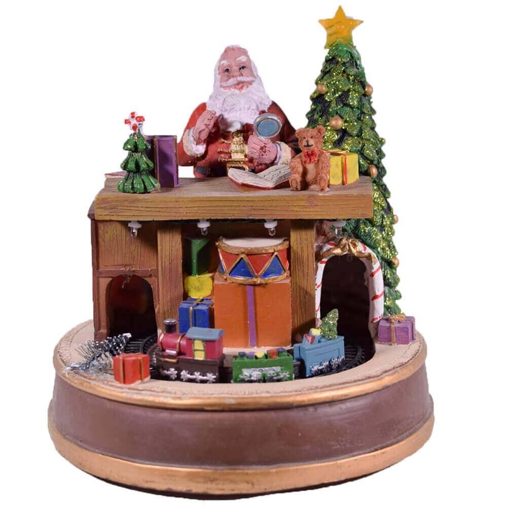 Babbo Natale Animato Musicale con Trenino 23 cm