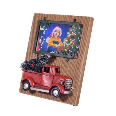 Christmas Photo Frame with Pickup Truck 16cm