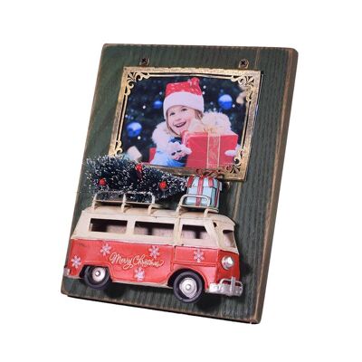 Cornice per foto di Natale con furgone 16 cm