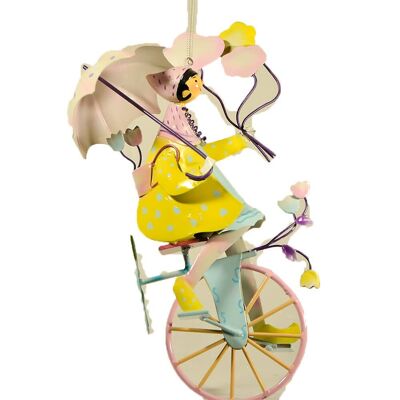 Ciclista Ragazza Sospensione Mobile 30cm