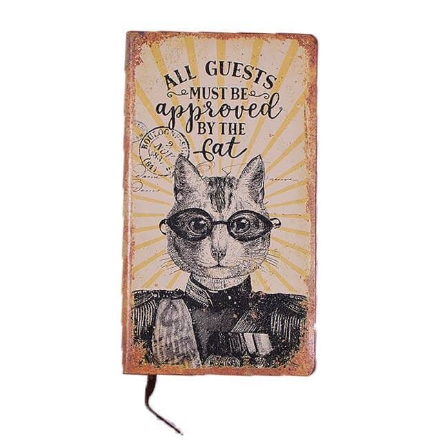 Floral PU Notebook A5 Retro Cat