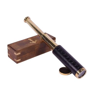 Folding Pirate Monocular Telescope with Wooden Case 30cm