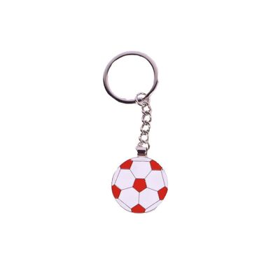 Football Keychain Soccer Ball -Red & White