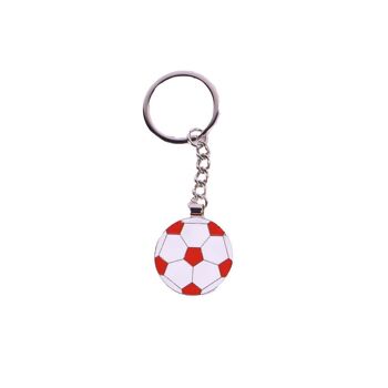 Porte-clés Football Ballon de Football - Rouge & Blanc