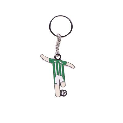 Football Player Keychain - Green & White