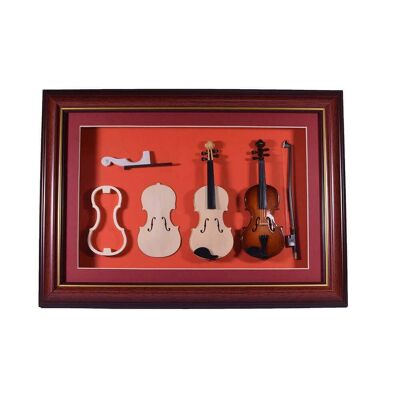 Framed Wooden Violin