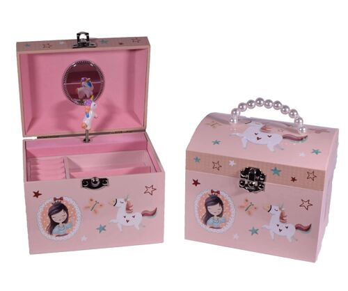 Girl Music Box with Pearl Handle