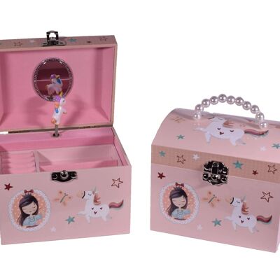 Girl Music Box with Pearl Handle