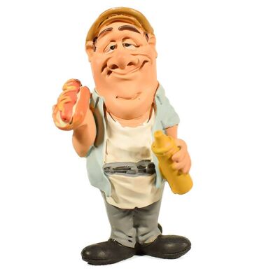 Humorous Figurine Hot Dog Vendor 8.5cm
