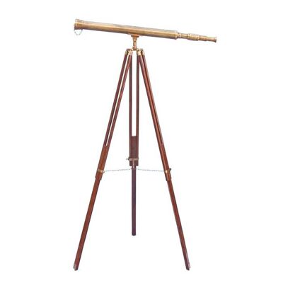 Telescopio in metallo stile antico su treppiede 100x152cm