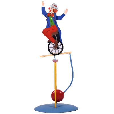 Ornement d'équilibrage en métal Clown sur monocycle