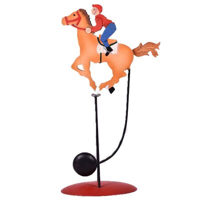 Metal Balancing Ornament Horse Jockey Rider