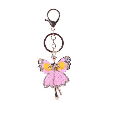 Metal Keychain Fairy Pink