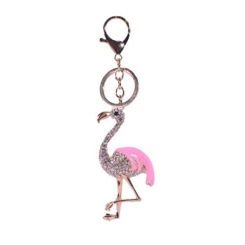 Porte-clés Métal Flamant Rose