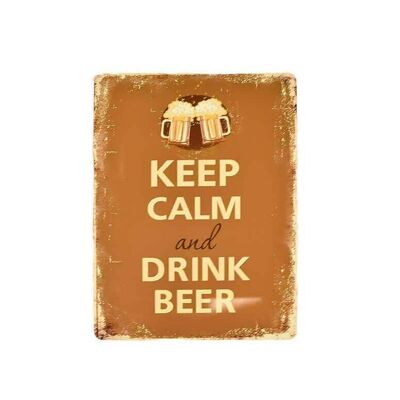 Metal Tin Sign Keep Calm Drink Beer