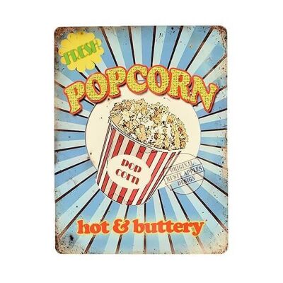 Plaque Métallique Popcorn