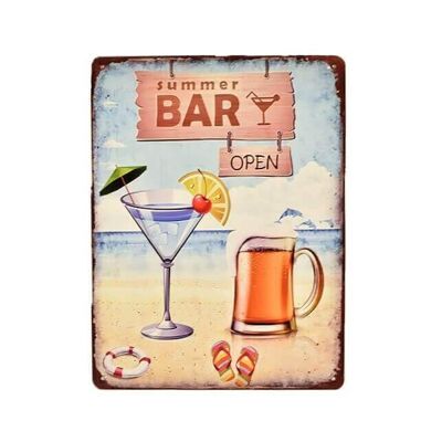 Metal Tin Sign Summer Bar