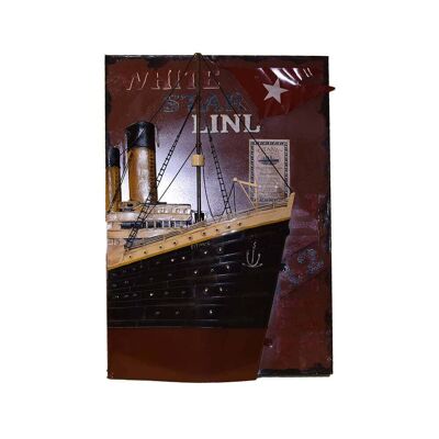 Metall Wandbild Kunst mit Titanic 70cm