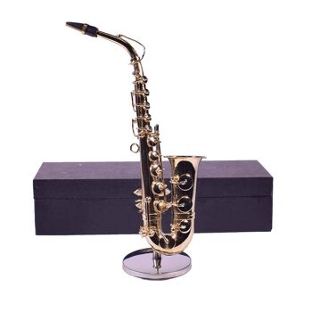 Laque Mini Saxophone Alto avec Support 1:6