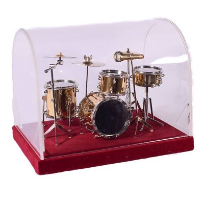 Mini Drum Kit Miniatur 18cm - Gold 1:14