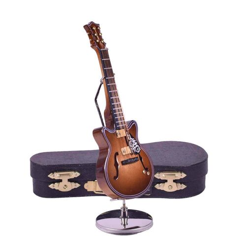 Mini Jazz Guitar Miniature with Stand 14cm