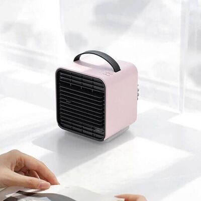 mini ventilador de aire acondicionado negativo portátil - rosa