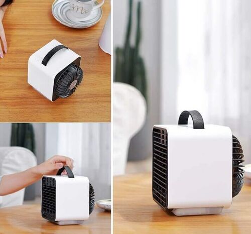 Mini Portable Negative Air Conditioning Fan - Whte