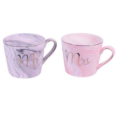 Juego de 2 tazas de regalo Mr & Mrs - mod5