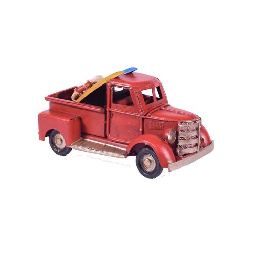 Red Pickup Truck Miniature with Surf 11cm