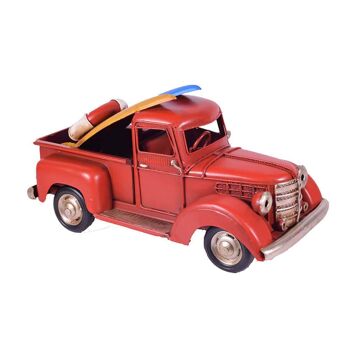 Camionnette Rouge avec Surf 25cm