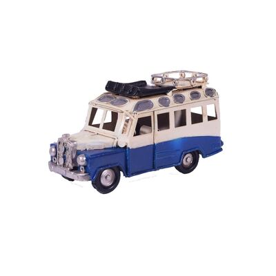 Miniature de bus bleu rétro 11,5 cm - mod2