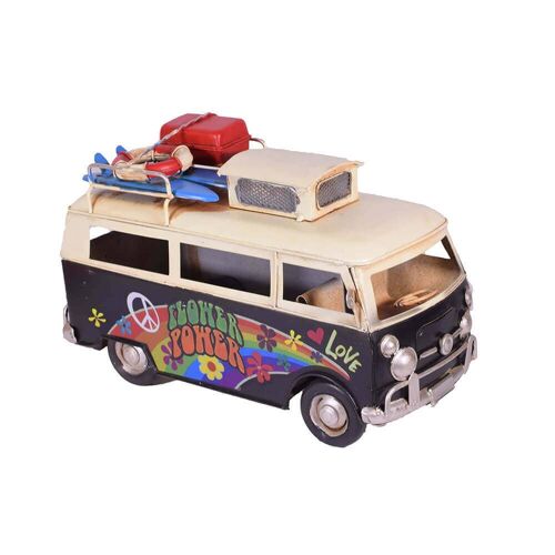 Retro Metal Black Hippie Van 25.5cm