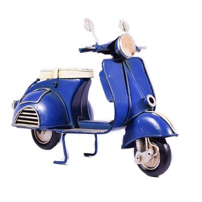 Miniatura di scooter blu in metallo retrò 17,5 cm