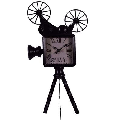Horloge Rétro Métal Cinéprojecteur 50cm