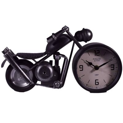 Retro Metall Uhr Motorrad 32cm