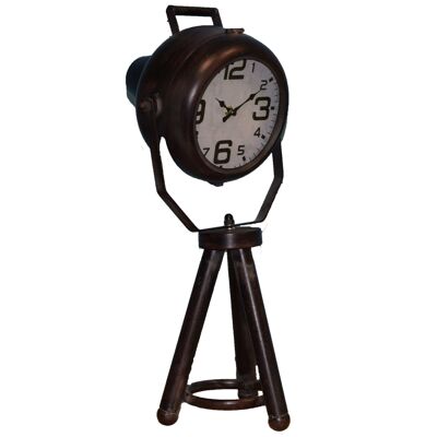 Retro Reloj Metálico Trípode Loft Proyector 55cm - mod2