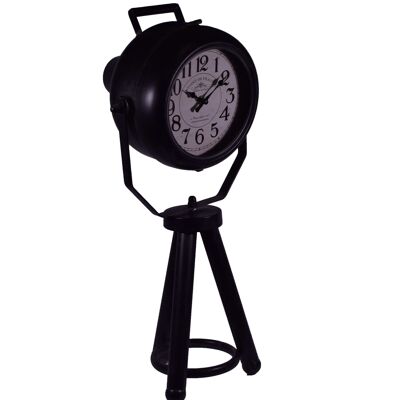 Horloge Retro Metal Trépied Loft Projecteur 55cm - mod3